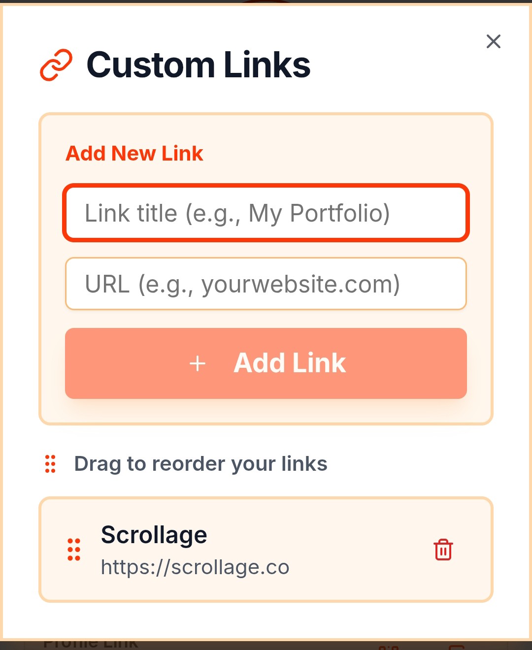 STEP 4: CUSTOMIZE

Make it yours:

• Choose custom colors (Pro plan)
• Remove branding (Pro plan)
• Add contact buttons (WhatsApp, phone, email)
• Add social media links (Instagram, TikTok, etc.)
• Add website or shop links

Match your brand perfectly.
